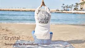  Presentation with exercise - Theme featuring middle-age-woman-doing-yoga background and a lemonade colored foreground