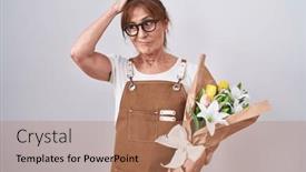  Presentation with hand holding flowers - 