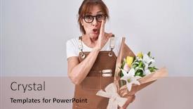  Presentation with hand holding flowers - 