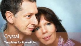  Presentation with lean - PPT layouts having middle-age woman lean on shoulder of her man mature man is looking beside her background and a coral colored foreground