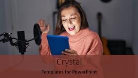  Presentation with music singing - Presentation consisting of middle-age-woman-musician-singing background and a tawny brown colored foreground