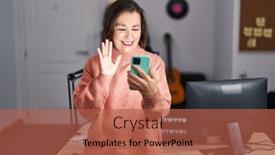  Presentation with music studio - Presentation having middle-age-woman-musician-smiling background and a red colored foreground