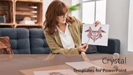  Presentation with developmental psychology - Presentation theme consisting of middle-age-woman-psychologist-having background and a  colored foreground