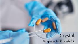  Presentation with scientist - PPT layouts consisting of middle-age-woman-scientist-holding background and a light blue colored foreground