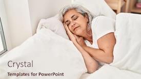  Presentation with sleeping - Slide set featuring middle-age-woman-sleeping-lying background and a lemonade colored foreground