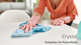  Presentation with diffuser - Slide set consisting of middle-age-woman-smiling-happy background and a white colored foreground