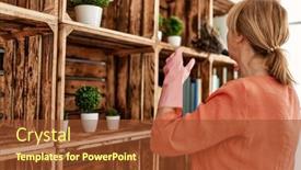  Presentation with happy smiling woman dental health - Slide deck with middle-age-woman-smiling-happy background and a tawny brown colored foreground