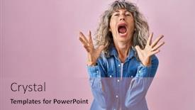  Presentation with woman praying over bible - Theme featuring middle-age-woman-standing-over background and a soft green colored foreground