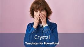  Presentation with scandal - Slides enhanced with middle-age-woman-standing-over background and a ocean colored foreground