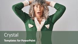  Presentation with woman hands open - Presentation with middle-age-woman-standing-over background and a ocean colored foreground