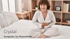  Presentation with stomach - Slide deck featuring middle-age-woman-suffering background and a lemonade colored foreground