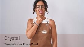  Presentation with sore throat - PPT layouts featuring middle-age-woman-wearing-apron background and a red colored foreground