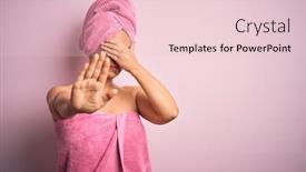  Presentation with body change in aging - Slide set featuring middle-age-woman-wearing-bath background and a lemonade colored foreground