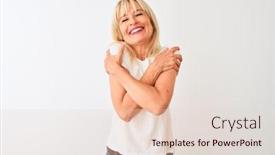  Presentation with confident love - Presentation theme featuring middle-age-woman-wearing-casual background and a lemonade colored foreground