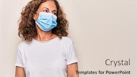  Presentation with covid coronavirus - Slides featuring middle-age-woman-wearing-coronavirus background and a lemonade colored foreground