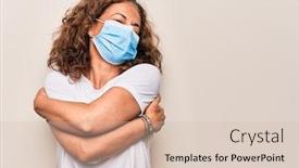  Presentation with self care - Presentation design featuring middle-age-woman-wearing-coronavirus background and a lemonade colored foreground