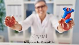  Presentation with clinic - Slides featuring middle-age-woman-wearing-doctor background and a light gray colored foreground