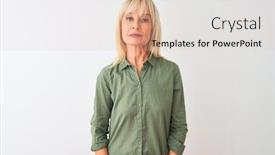  Presentation with simple green - Slides having middle-age-woman-wearing-green background and a lemonade colored foreground