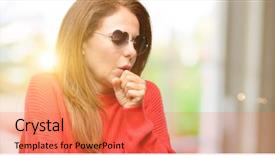  Presentation with asthma - Cool new slide deck with middle age woman wearing heart backdrop and a coral colored foreground