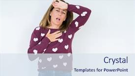  Presentation with flu virus - PPT layouts having middle age woman wearing heart background and a  colored foreground