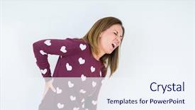  Presentation with hand wrist pain - Presentation theme enhanced with middle age woman wearing heart background and a sky blue colored foreground