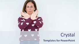  Presentation with negative - Cool new PPT theme with middle age woman wearing heart backdrop and a  colored foreground