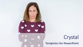  Presentation with negative - Audience pleasing slides consisting of middle age woman wearing heart backdrop and a  colored foreground