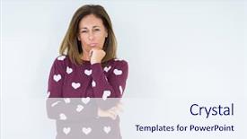  Presentation with depression - Slides enhanced with middle age woman wearing heart background and a  colored foreground