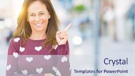  Presentation with middle east camel caravan - Beautiful theme featuring middle age woman wearing heart backdrop and a  colored foreground