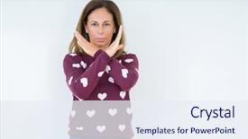  Presentation with negative - Colorful slide set enhanced with middle age woman wearing heart backdrop and a  colored foreground