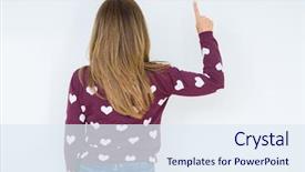  Presentation with age in place - PPT layouts having middle age woman wearing heart background and a sky blue colored foreground