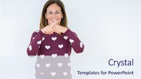  Presentation with negative - Slide set consisting of middle age woman wearing heart background and a sky blue colored foreground