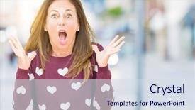  Presentation with hearts - Slide set consisting of middle age woman wearing heart background and a  colored foreground