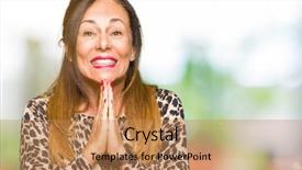  Presentation with animal print - Audience pleasing slide set consisting of middle age woman wearing leopard backdrop and a coral colored foreground