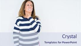  Presentation with arabian woman wearing hijab muslim - Beautiful presentation theme featuring middle age woman wearing navy backdrop and a sky blue colored foreground