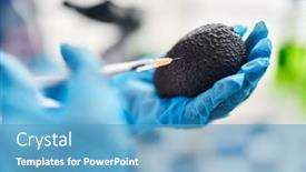  Presentation with scientist - Presentation enhanced with middle-age-woman-wearing-scientist background and a teal colored foreground