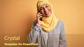  Presentation with hijab - Theme with middle-age-woman-wearing-traditional background and a red colored foreground