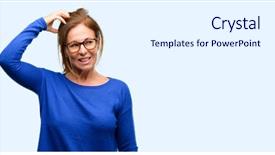  Presentation with wool - PPT layouts with middle age woman wearing wool background and a white colored foreground