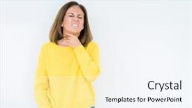  Presentation with arabian woman wearing hijab muslim - Slides enhanced with middle age woman wearing yellow background and a sky blue colored foreground