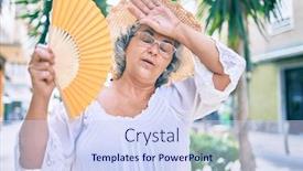  Presentation with hair - Colorful theme enhanced with middle-age-woman-with-grey backdrop and a sky blue colored foreground