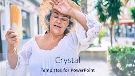  Presentation with hair - Cool new presentation with middle-age-woman-with-grey backdrop and a sky blue colored foreground