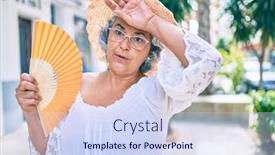  Presentation with hair - Slide set consisting of middle-age-woman-with-grey background and a sky blue colored foreground