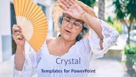  Presentation with hair - Theme with middle-age-woman-with-grey background and a sky blue colored foreground