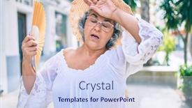  Presentation with heat - Audience pleasing slides consisting of middle-age-woman-with-grey backdrop and a sky blue colored foreground