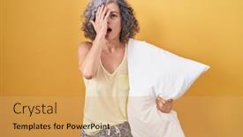  Presentation with face pain - Theme having middle-age-woman-with-grey background and a yellow colored foreground