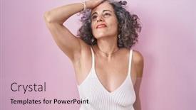  Presentation with hair - Presentation consisting of middle-age-woman-with-grey background and a lemonade colored foreground