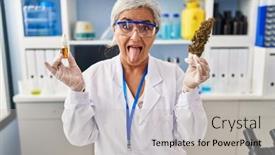  Presentation with oil extraction - Theme having middle-age-woman-with-grey background and a light gray colored foreground