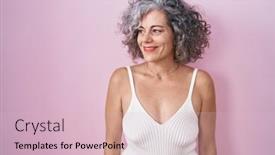  Presentation with hair - Slide set consisting of middle-age-woman-with-grey background and a lemonade colored foreground