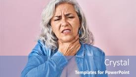  Presentation with infection - Presentation theme with middle-age-woman-with-grey background and a  colored foreground