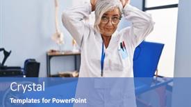  Presentation with recovery - Theme enhanced with middle-age-woman-with-grey background and a teal colored foreground